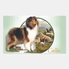 Sticker Rectangulaire Rough Collie Keeper of the Sheep