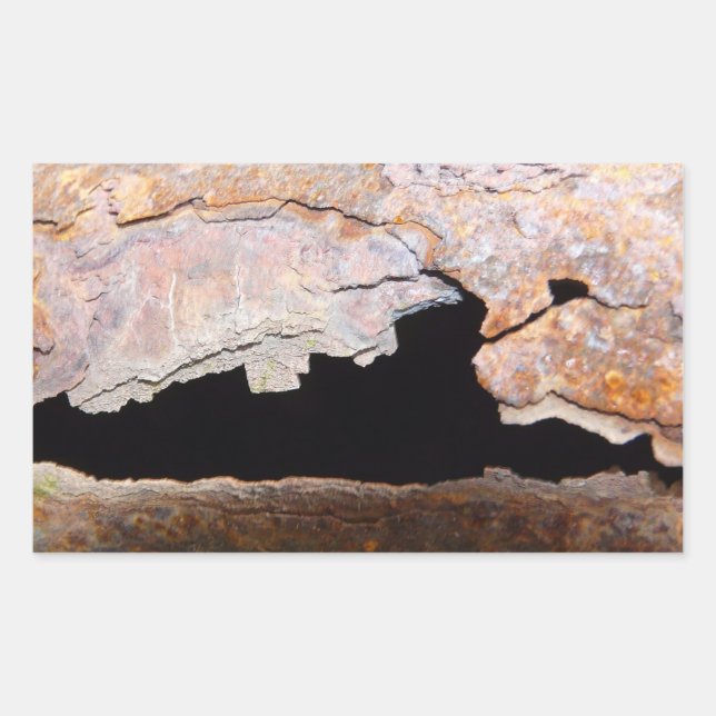 Sticker Rectangulaire Rouille texturée (Devant)