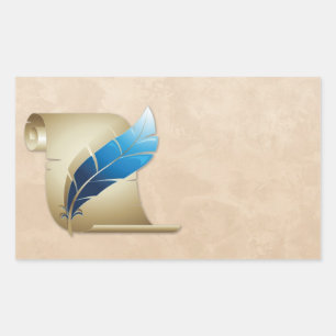 Sticker Rectangulaire Rouleau et cannette de parchemin