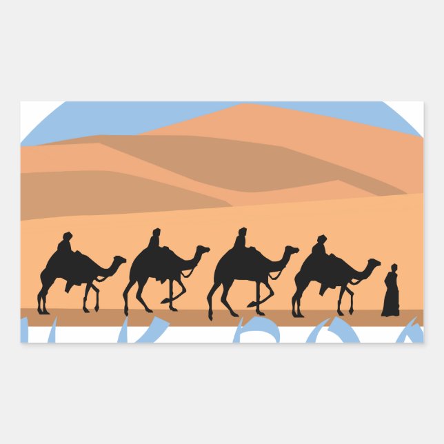 Sticker Rectangulaire Route de la soie (Devant)