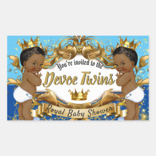 Sticker Rectangulaire Royal African Twin BOYS  Blue & Gold Sparkings