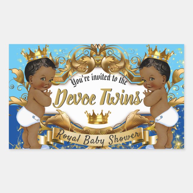 Sticker Rectangulaire Royal African Twin BOYS| Blue & Gold Sparkings (Devant)