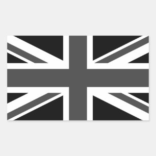 Sticker Rectangulaire Royaume-Uni : Union Jack noire
