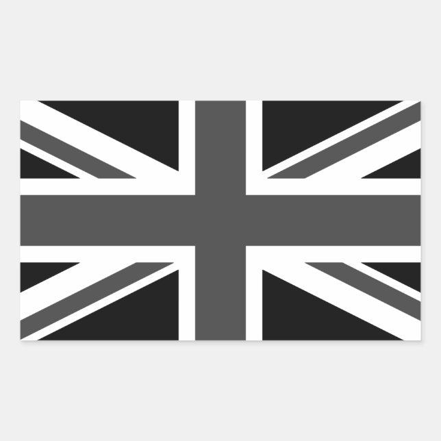 Sticker Rectangulaire Royaume-Uni : Union Jack noire (Devant)