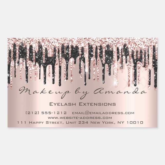 Sticker Rectangulaire RSVP Extension Maquillage Beauté Salon Dridal (Devant)