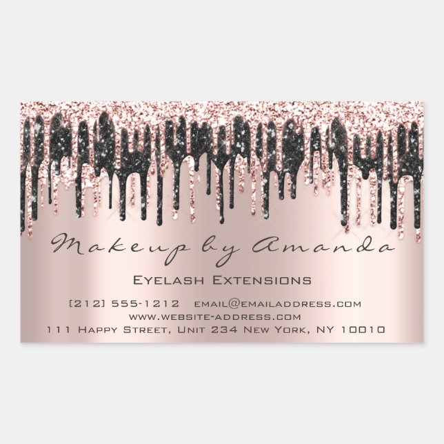 Sticker Rectangulaire RSVP Extension Maquillage Beauté Salon Microbladin (Devant)