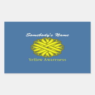Sticker Rectangulaire Ruban de fleurs jaunes par Kenneth Yoncich