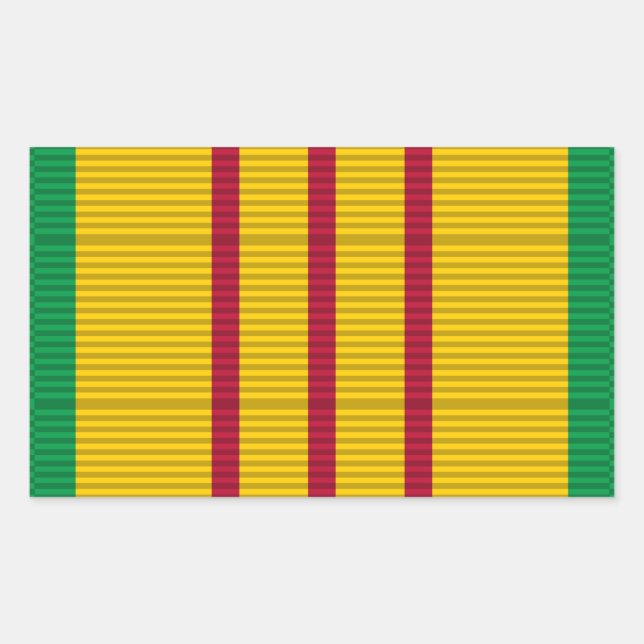 Sticker Rectangulaire Ruban de la Médaille du service du Vietnam (Devant)