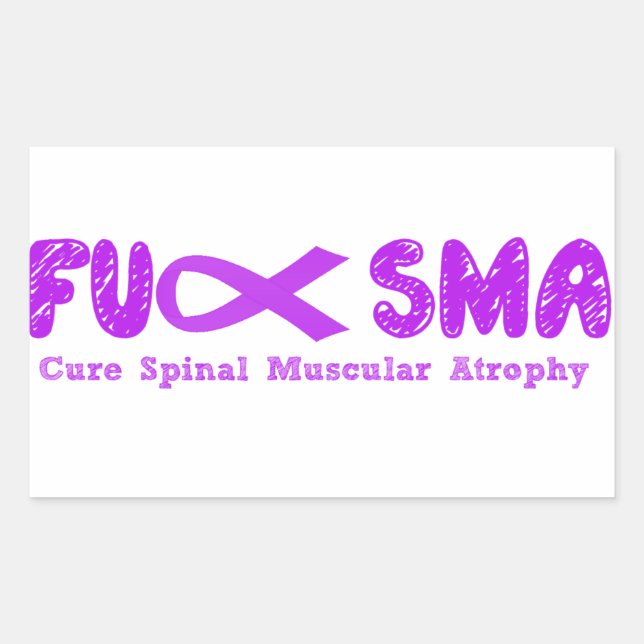 Sticker Rectangulaire Ruban de sensibilisation Fu SMA violet (Devant)