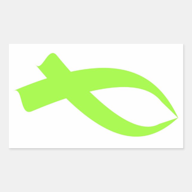 Sticker Rectangulaire Ruban de sensibilisation (vert citron) (Devant)