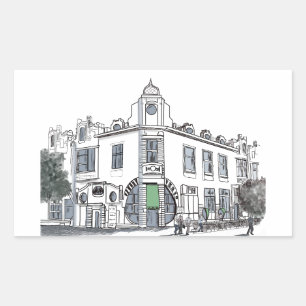 Sticker Rectangulaire rue de la vieille ville