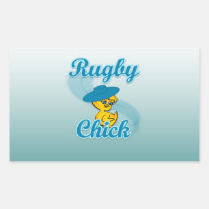 Sticker Rectangulaire Rugby Chick #3