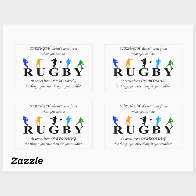 Sticker Rectangulaire Rugby Inspirational (Feuille)
