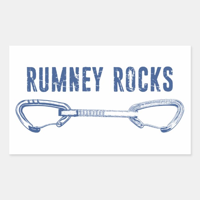 Sticker Rectangulaire Rumney Rocks Escalade (Devant)