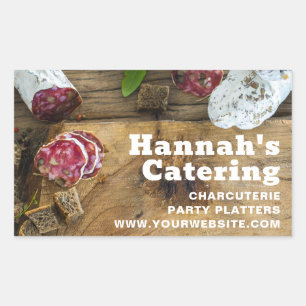 Sticker Rectangulaire Rustique Photo Bois Bois Charcuterie Restauration