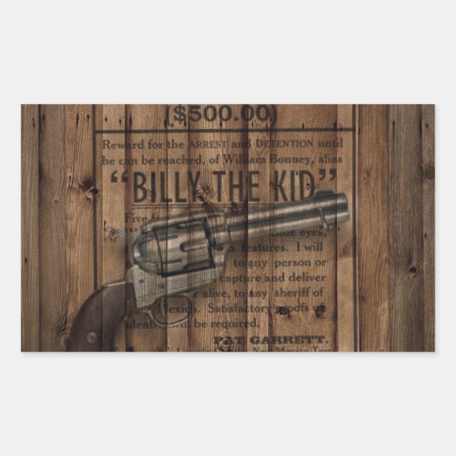 Sticker Rectangulaire rustique texas star cowboy western country double  (Devant)