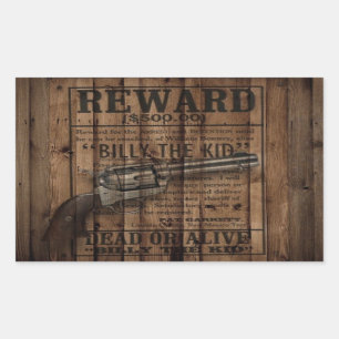Sticker Rectangulaire rustique texas star cowboy western country double 