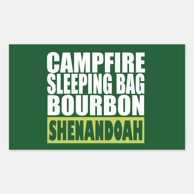 Sticker Rectangulaire Sac couché de feu de camp Bourbon Shenandoah (Devant)