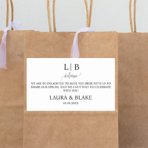 Sticker Rectangulaire Sac De Bienvenue Minimaliste Pour Mariage Pour Les