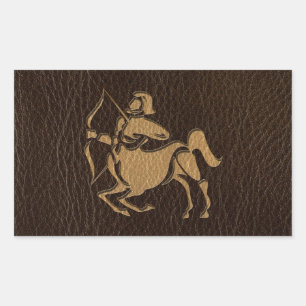 Sticker Rectangulaire Sagittaire à l'air de cuir