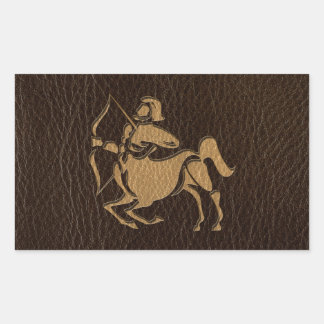 Sticker Rectangulaire Sagittaire à l'air de cuir