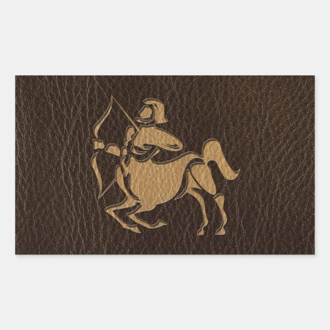 Sticker Rectangulaire Sagittaire à l'air de cuir (Devant)