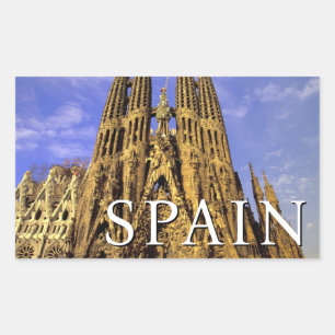 Sticker Rectangulaire Sagrada Família   Barcelone, Espagne