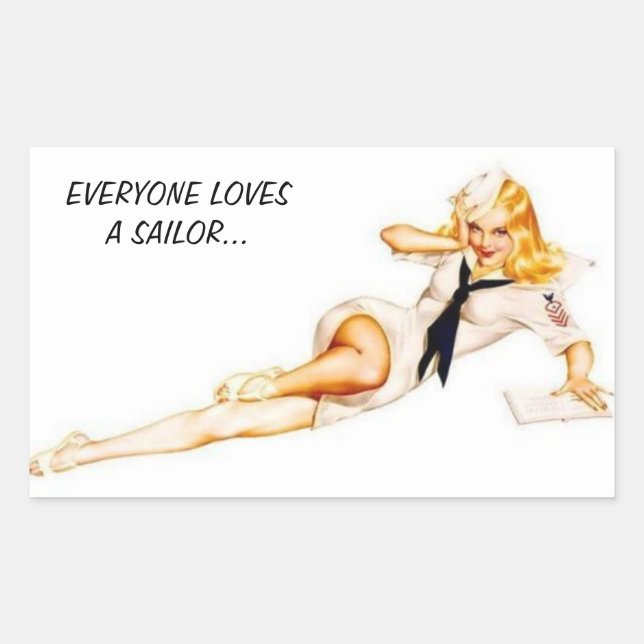 STICKER RECTANGULAIRE SAILOR GIRL (Devant)