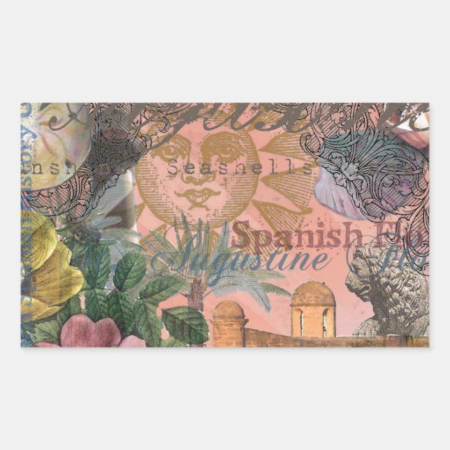 Sticker Rectangulaire saint augustine florida voyage art antique (Devant)