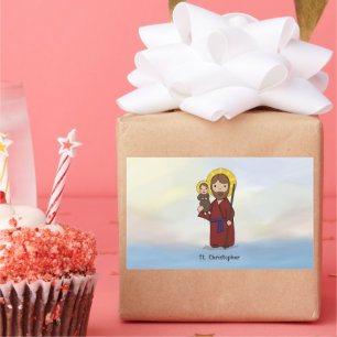 Sticker Rectangulaire Saint Christopher Fête Saint