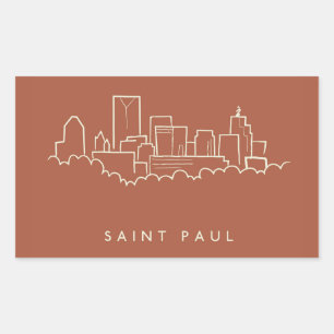 Sticker Rectangulaire Saint Paul, Minnesota Skyline