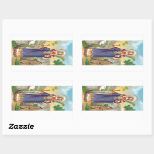 Sticker Rectangulaire Sainte Catherine d'Alexandrie en robe égyptienne