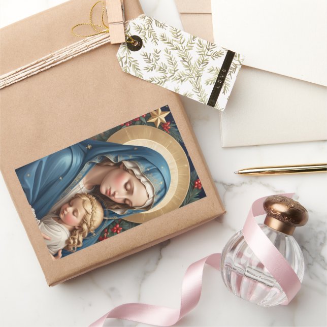 Sticker Rectangulaire Sainte Vierge Marie Traditionnelle Catholique (Cadeaux)