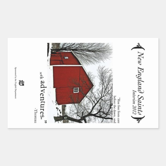 Sticker Rectangulaire Saints de la Nouvelle-Angleterre (Devant)