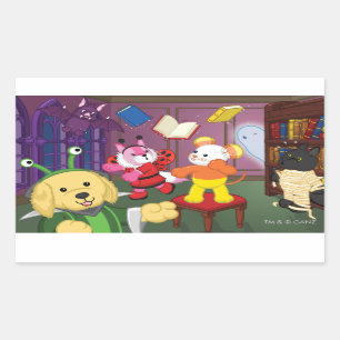 Sticker Rectangulaire Salle de lecture de Webkinz Halloween