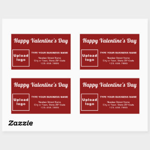 Sticker Rectangulaire Salutation de Saint-Valentin en rouge