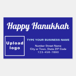 Sticker Rectangulaire Salutation des entreprises Hanoukka en bleu