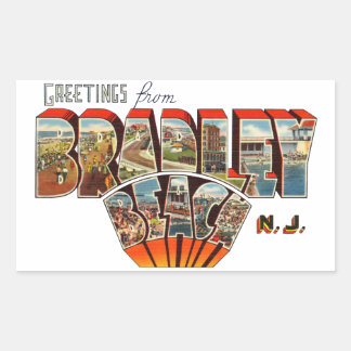 Sticker Rectangulaire Salutations de Bradley Beach New Jersey