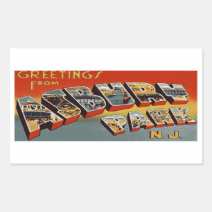Sticker Rectangulaire Salutations de parc d'Asbury