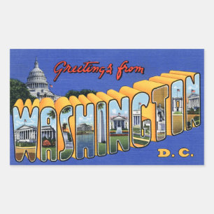 Sticker Rectangulaire Salutations de Washington DC !