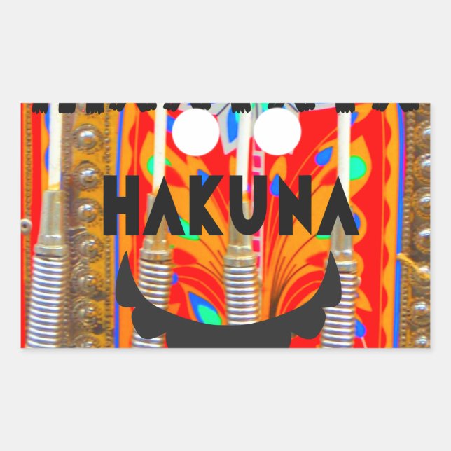 Sticker Rectangulaire Samba couleurs du carnaval Hakuna Matata blings.pn (Devant)