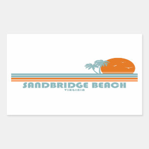Sticker Rectangulaire Sandbridge Beach Virginia Sun Palm Trees