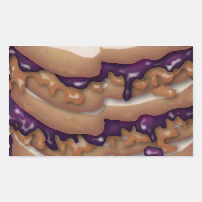 Sticker Rectangulaire Sandwiches au beurre d'arachide et à la gelée (Devant)