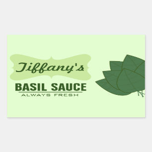 Sticker Rectangulaire Sauce de Basilic Biologique Naturelle