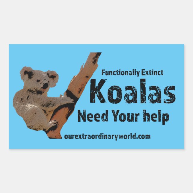 Sticker Rectangulaire Sauvez les Koalas (Devant)