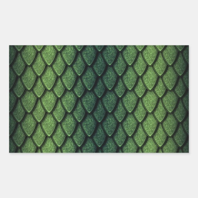 Sticker Rectangulaire Scales de dragon vert (Devant)