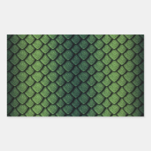 Sticker Rectangulaire Scales de dragon vert