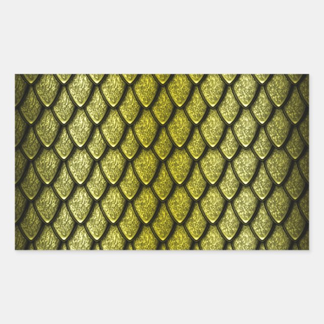 Sticker Rectangulaire Scales Dragon Or (Devant)