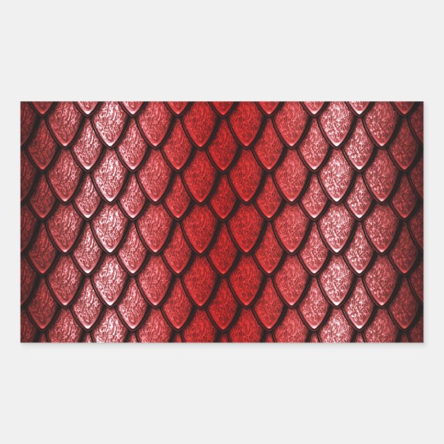 Sticker Rectangulaire Scales Red Dragon (Devant)