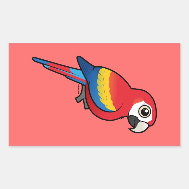 Sticker Rectangulaire Scarlet Macaw (Devant)